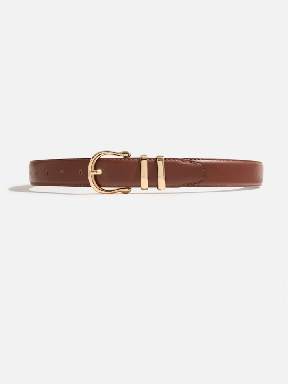Dynamite Slim Brown Belt with Gold Buckle